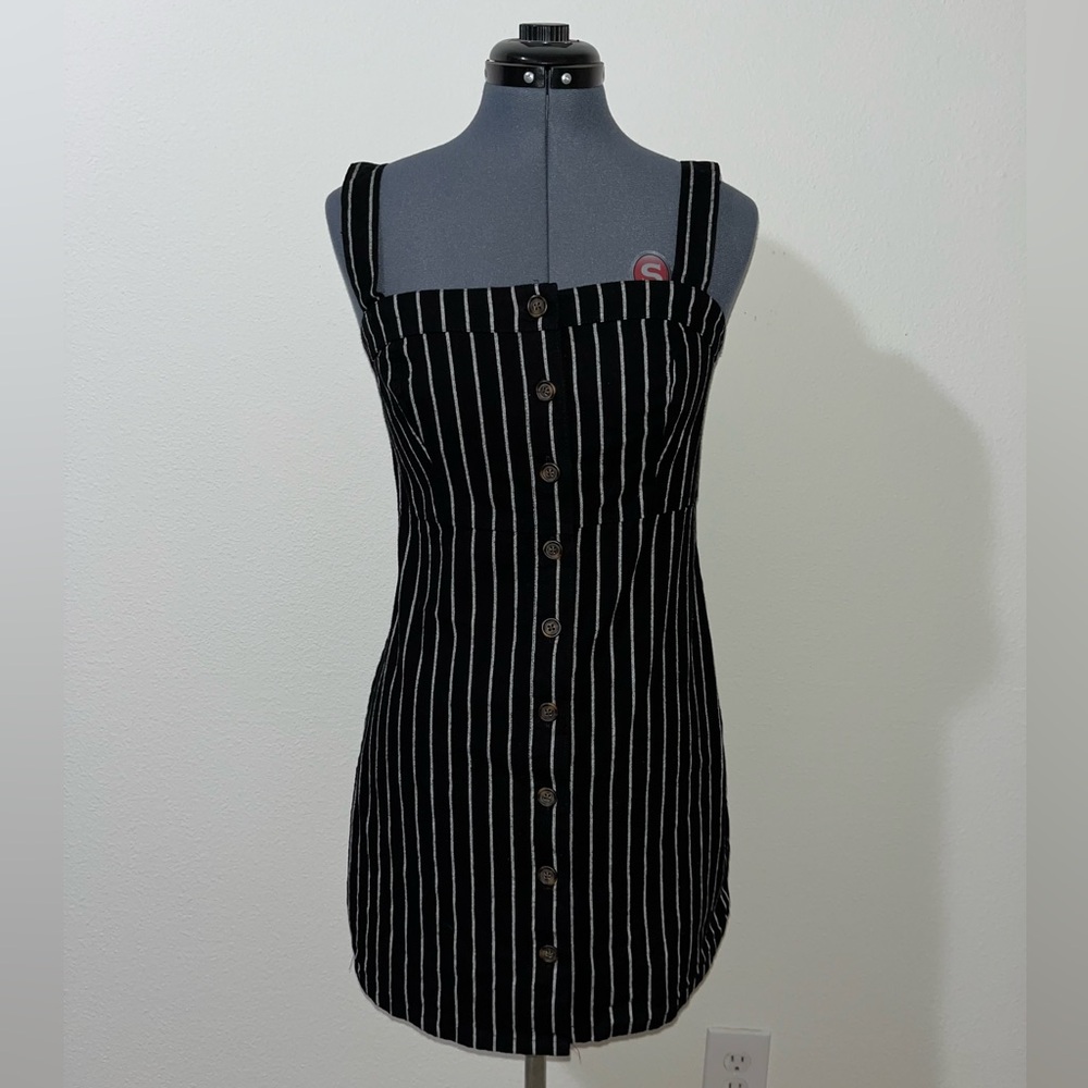 Striped Button up Mini Dress
